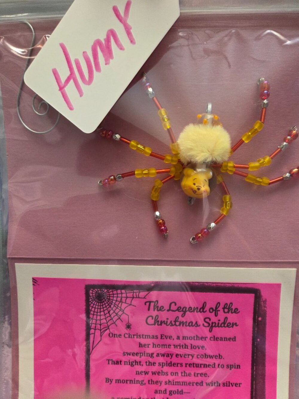 Hunny bear beaded spidee